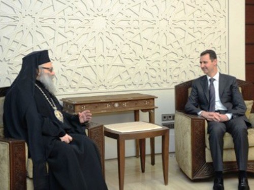 الرئيس الأسد استقبل البطريرك اليازجي وأشاد بدور الكنيسة الأرثوذكسية