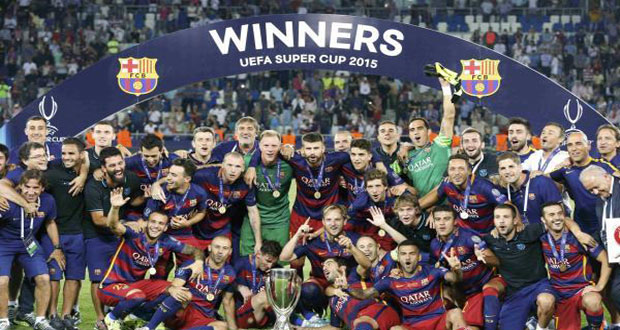 برشلونة يحرز كأس السوبر الأوروبية لكرة القدم