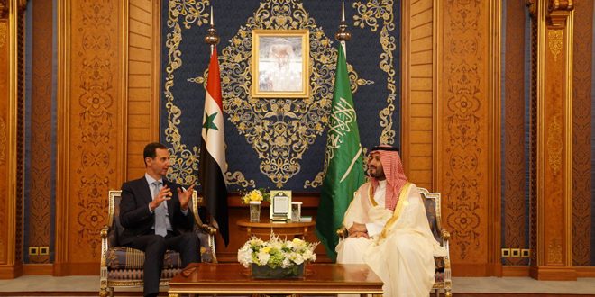 الرئيس الأسد يبحث مع الأمير محمد بن سلمان العلاقات الثنائية والتطورات على الساحة العربية

