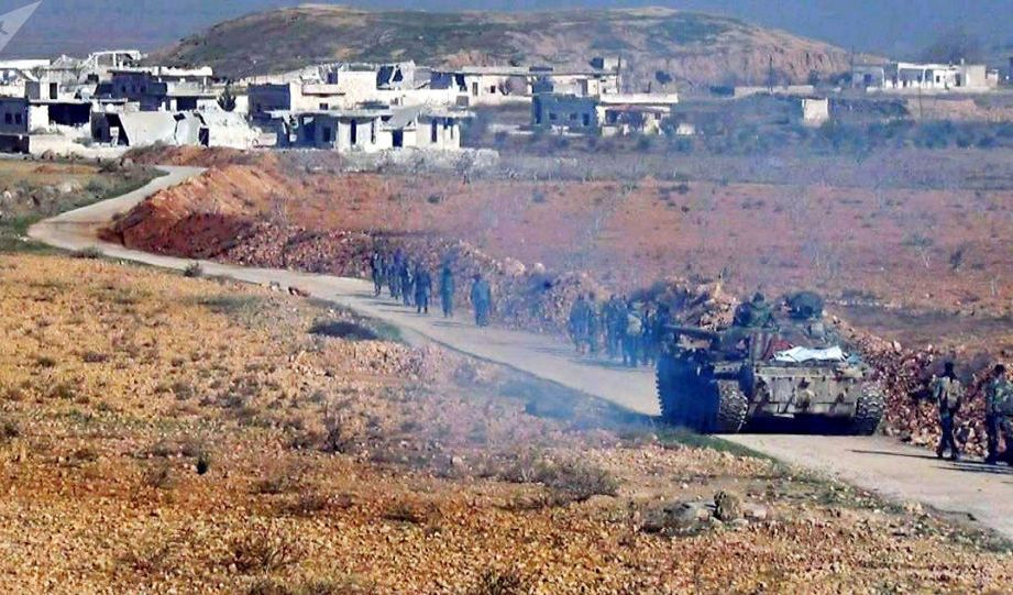 ‎الجيش السوري يسيطر على بلدة معرشمشة وأمتار تفصله عن دخول معرة النعمان‎