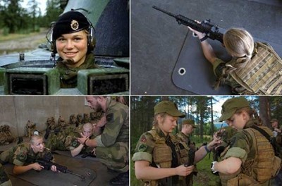 بالصور.. مجندات الجيش النرويجي ينمن في مكان واحد مع الجنود !