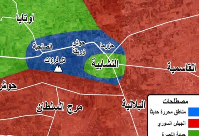 الجيش السوري يتقدم بالغوطة ويصل دوار الشيفونية
