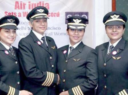 الهند الأولى في نسبة الطيارين النساء في العالم