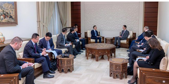 الرئيس الأسد لمساعد وزير الخارجية الصيني: الحرب على الإرهاب في سورية جزء من حرب واسعة على الساحة الدولية