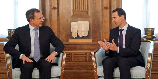 الرئيس الأسد يستقبل وفداً من حزب التجمع الوطني الفرنسي واللقاء يتناول الأوضاع في سورية وتطورات الحرب على الإرهاب
