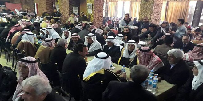 مجلس عشائر قبيلة الجبور يجدد وقوفه إلى جانب الجيش العربي السوري في مواجهة الإرهاب