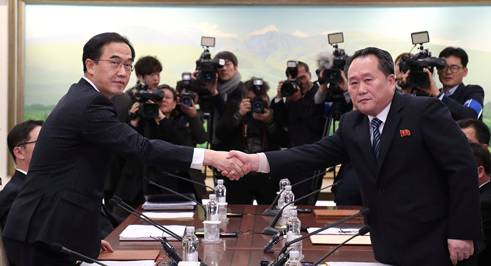 الكوريتان تتفقان على رفع علم موحد في حفل افتتاح أولمبياد 2018
