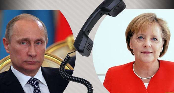 بوتين وميركل يبحثان هاتفيا الأوضاع في سورية