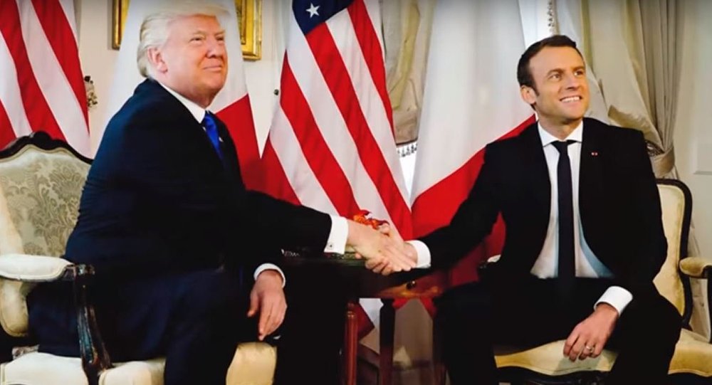 الرئيس الفرنسي يصل إلى واشنطن استعدادا لملاقاة ترامب