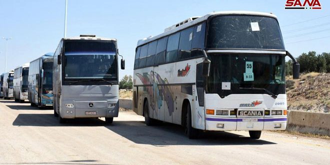 معلومات عن تأجيل  خروج الدفعة الثالثة من الإرهابيين وعائلاتهم من ريفي حمص الشمالي وحماة الجنوبي ونقلهم إلى شمال سورية