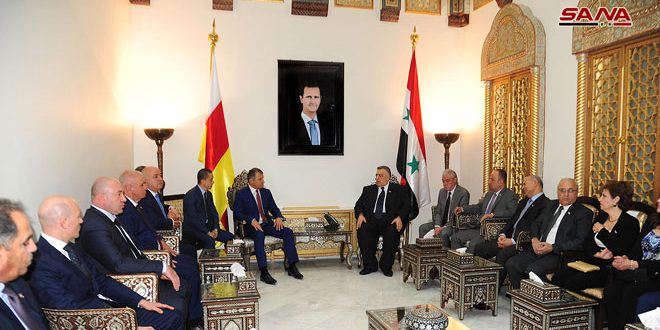 الرئيس بيبيلوف يختتم زيارته لسورية بلقاء رئيسي مجلس الشعب ومجلس الوزراء ورئيس وأعضاء غرفة تجارة دمشق