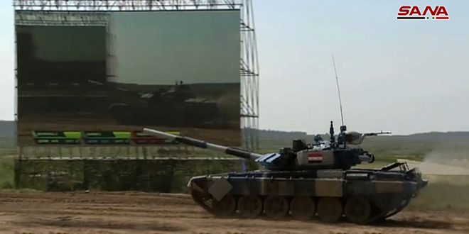 أداء فريق الجيش العربي السوري بسباقات الدبابات ضمن فعاليات الألعاب العسكرية بموسكو يحظى بالإعجاب