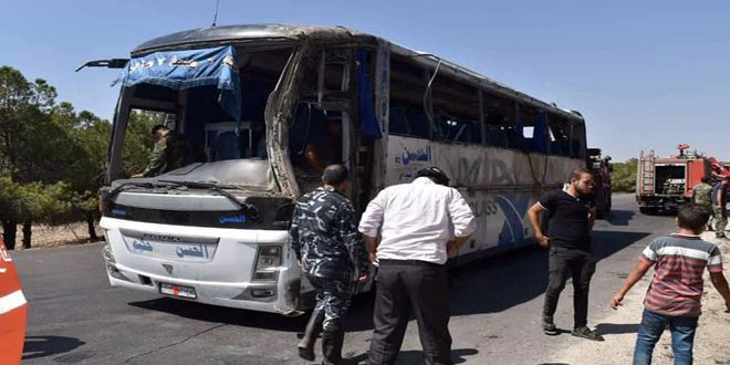 وفاة سبعة مواطنين في حادث مروري على طريق حمص دمشق