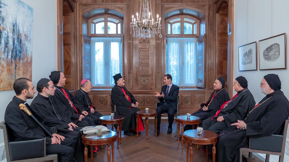 الرئيس الأسد يستقبل بطريرك السريان الكاثوليك مار اغناطيوس يوسف الثالث يونان والوفد المرافق له.