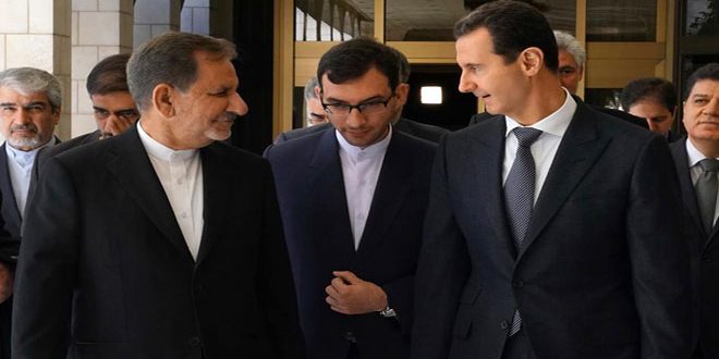 الرئيس الأسد لجهانغيري: الاتفاقيات ومشاريع التعاون بين سورية وإيران تحمل بعدا استراتيجيا وتشكل أساسا اقتصاديا متينا