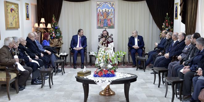 بتكليف من الرئيس الأسد.. عزام يهنئ طائفة الأرمن الأرثوذكس بعيد الميلاد المجيد