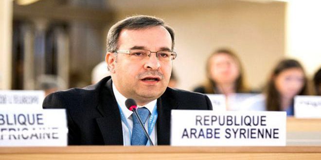 السفير آلا: الهدف المسيس والانتقائي كان واضحا بشدة في قرار مجلس حقوق الإنسان حول سورية