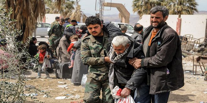 خروج أكثر من 3500 مدني من الغوطة الشرقية.. ووحدات الجيش تقوم بتأمينهم