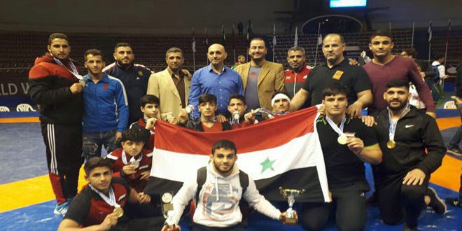 منتخب سورية للمصارعة ثانياً ببطولة المتوسط في الجزائر