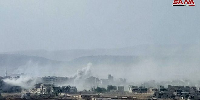 وحدات الجيش تكثف عملياتها ضد مواقع الإرهابيين جنوب دمشق وتدمر العديد من خطوط إمدادهم ومحاور تحركهم