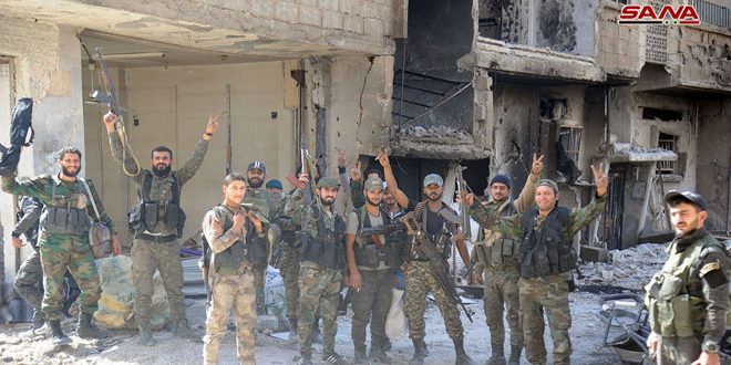 الجيش يدمر أوكاراً وتحصينات للإرهابيين في شمال حي الحجر الأسود جنوب دمشق