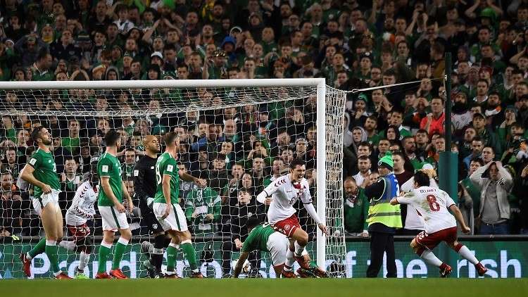 الدانمارك تسحق إيرلندا وتحصد تذكرة التأهل إلى مونديال روسيا