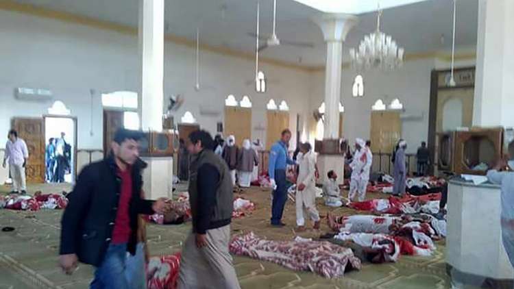 مصر.. 235 شهيداً في هجوم مسلح على مسجد شمالي سيناء