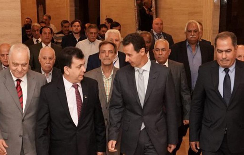 الرئيس الأسد يستقبل وفداً من الشخصيات المشاركة في الملتقى النقابي الدولي للتضامن مع عمال وشعب سورية ضد الإرهاب والحصار