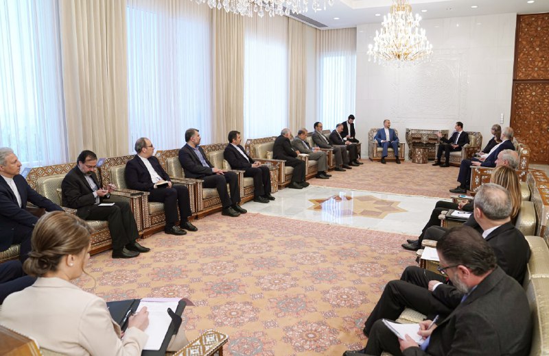 الرئيس الأسد يستقبل عبد اللهيان والحديث يتناول العلاقات الثنائية والتعاون الوثيق بين سورية وإيران