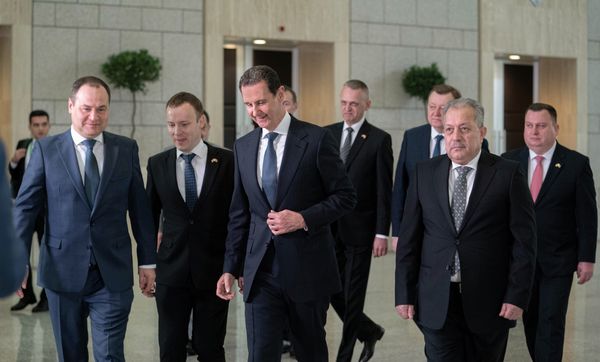 الرئيس بشار الأسد يستقبل رئيس وزراء جمهورية بيلاروس رومان غولوفتشينكو والوفد المرافق له. 