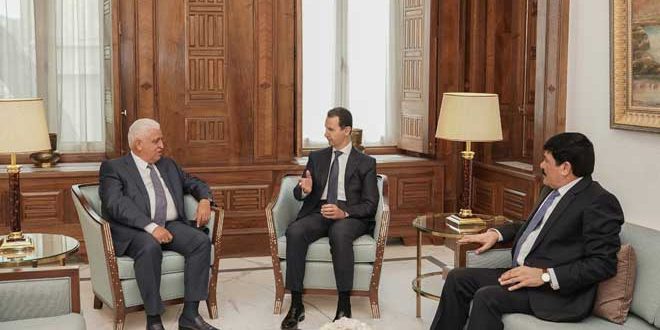 الرئيس الأسد يستقبل فالح الفياض رئيس هيئة الحشد الشعبي في العراق ويناقش معه مجالات التعاون بين البلدين