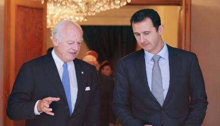 الأسد لـ ستيفان دي ميستورا: لن يكون هناك جنيف 3 ...