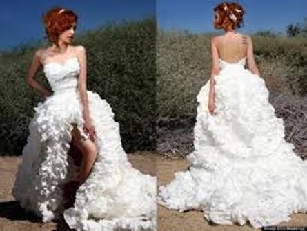 فستان زفاف أمريكي من "محارم التواليت الورقية"