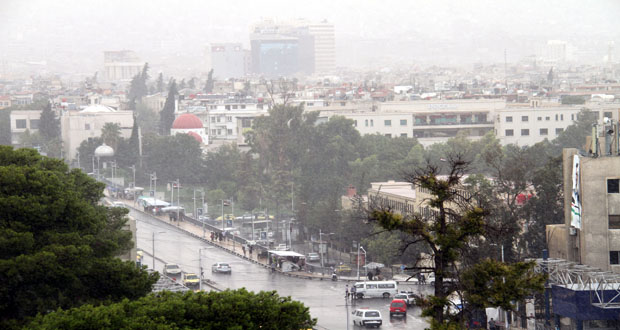 ظاهرة نادرة الحدوث في تموز.. أمطار غزيرة بدمشق