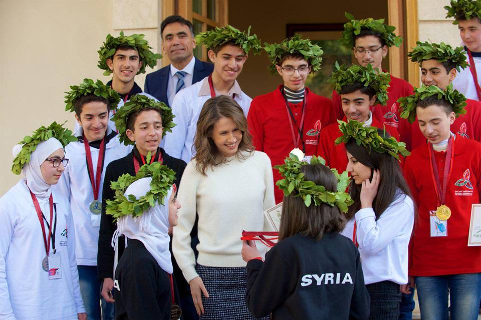 برعاية السيدة أسماء الأسد.. تتويج الفائزين بالمراكز الأولى في المنافسات النهائية للأولمبياد العلمي السوري