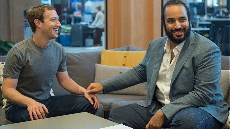 محمد بن سلمان يزور شركة فيسبوك ويلتقي مؤسسها